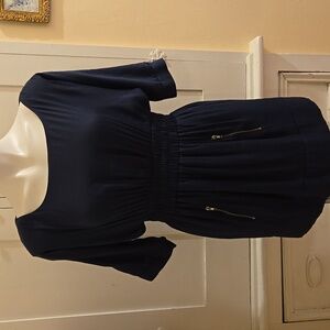 XXI Navy blue mini dress with zippered accents Sz M
